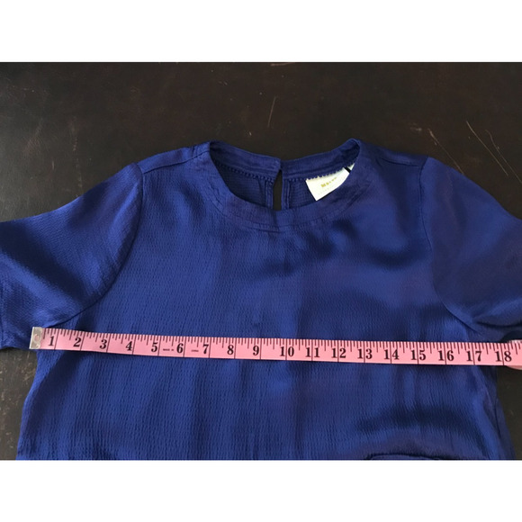 Anthropologie Maeve Jimena Short-Sleeve Sapphire Blue Midi Dress - Extra Small - Picture 7 of 11